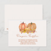 Herbst-Kürbis-Windel-Raffle-Karte – Boho Fall Dankeskarte (Vorne/Hinten)