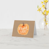 Herbst Kürbis zum Geburtstag gefälscht Dankeschön  Karte (Gelbe Blume)