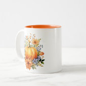 Herbst Kürbis Zweifarbige Tasse (Vorderseite Links)