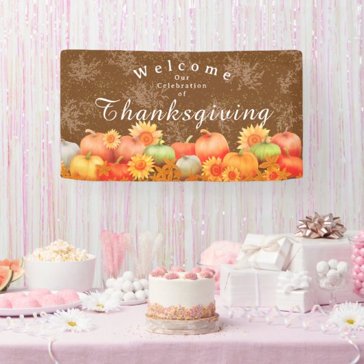 Herbst Kürbisbraun Banner (Party)