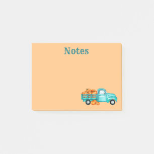 Herbst-Kürbisernte-LKW-Post-It-Notizen Post-it Klebezettel