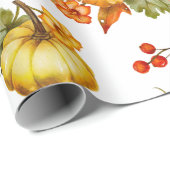 Herbst-Kürbisernte, rote Beeren und Blätter Geschenkpapier (Rolleneckpunkt)