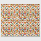 Herbst Kürbisernte und Blumenblättern Geschenkpapier (Flach)