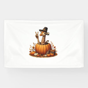 Herbst Kürbisfall Giraffe Erntedank Womens Me Banner