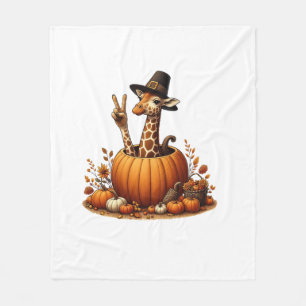 Herbst Kürbisfall Giraffe Erntedank Womens Me Fleecedecke