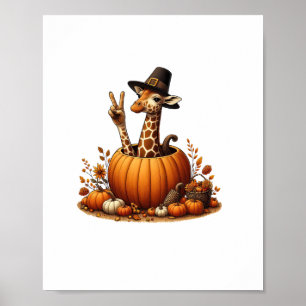 Herbst Kürbisfall Giraffe Erntedank Womens Me Poster