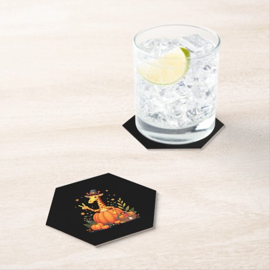 Herbst Kürbisfall Giraffe Erntedank Womens Me Untersetzer (Vor Ort)