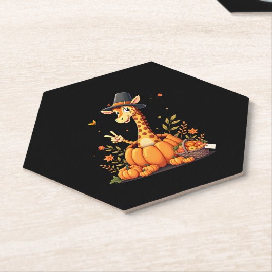 Herbst Kürbisfall Giraffe Erntedank Womens Me Untersetzer (angewinkelt)