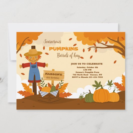 Herbst-Kürbisfeld-Einladung Einladung (Vorderseite)