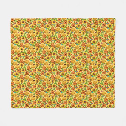 Herbst-Kürbisfeld Fleecedecke (Vorderseite (Horizontal))