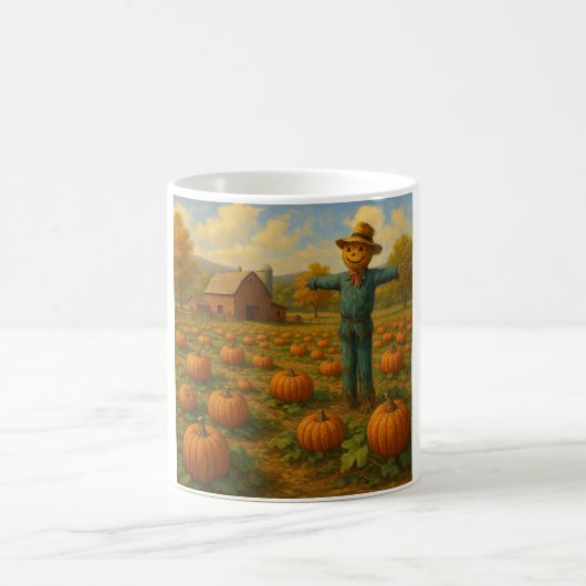 Herbst-Kürbisfeld & Vogelscheuche Kaffeetasse (Mittel)