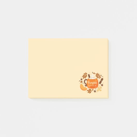Herbst-Kürbisgewürz-Haftnotizen Post-it Klebezettel (Vorderseite)