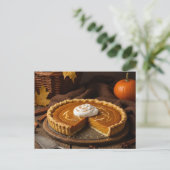 Herbst-Kürbiskuchen-Postkarte Feiertagspostkarte (Stehend Vorderseite)