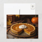 Herbst-Kürbiskuchen-Postkarte Feiertagspostkarte (Vorne/Hinten)