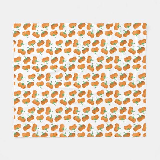 Herbst Kürbismuster Orange Green Fleecedecke (Vorderseite (Horizontal))