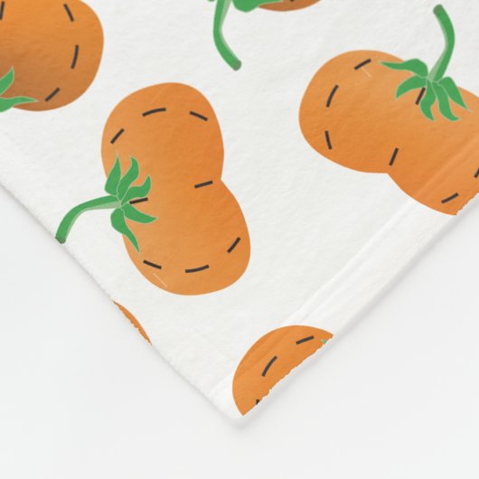 Herbst Kürbismuster Orange Green Fleecedecke (Ecke)