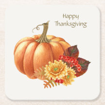 Herbst-Kürbispapier-Untersetzer