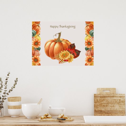Herbst-Kürbisposter Poster (Küche)
