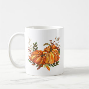 Herbst Kürbisse Blätter Kaffeetasse
