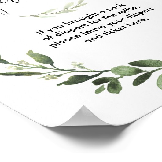 Herbst Kürbisse grüne Windel Tombola Babydusche Poster (Ecke)