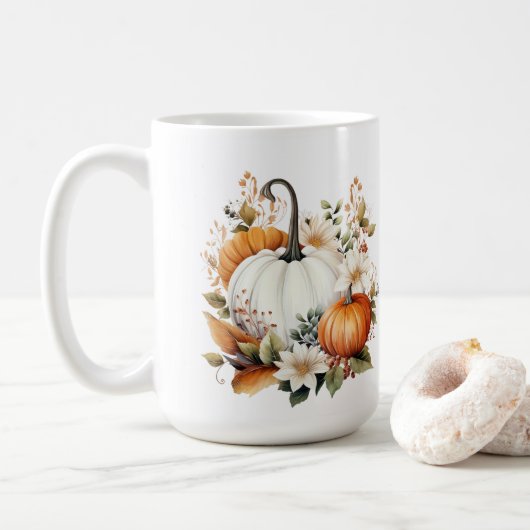 Herbst-Kürbisse Kaffeetasse (Mit Donut)
