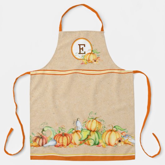 Herbst-Kürbisse monogrammiert Schürze (Vorderseite)