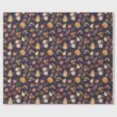 Herbst-Kürbisse-Navy-Herbst-Geschenkpapier Geschenkpapier (Flach)