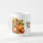 Herbst-Kürbisse & Sonnenblumen Kaffeetasse (Vorderseite Links)
