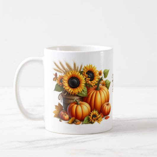 Herbst-Kürbisse & Sonnenblumen Kaffeetasse (Links)