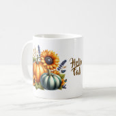 Herbst-Kürbisse & Sonnenblumen Kaffeetasse (Vorderseite Links)