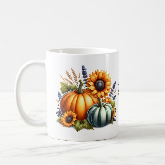Herbst-Kürbisse & Sonnenblumen Kaffeetasse (Links)