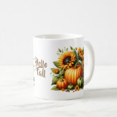 Herbst-Kürbisse & Sonnenblumen Kaffeetasse (VorderseiteRechts)