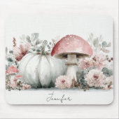 Herbst-Kürbisse und Blumen Herbstmuster Mousepad (Vorne)