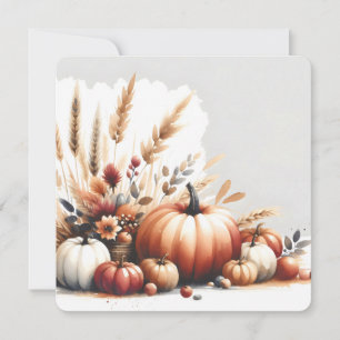 Herbst-Kürbisse und Weizen Herbst-Illustration Einladung