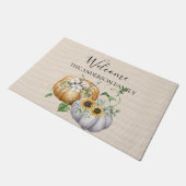 Herbst Kürbissonnenblume Baumwolle Blume Fußmatte (Schrägansicht)