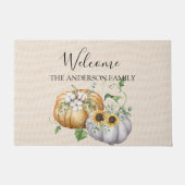 Herbst Kürbissonnenblume Baumwolle Blume Fußmatte (Vorderseite)