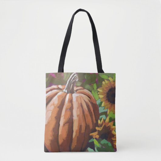 Herbst, kürbisstabile Leinwand Tote Tasche. Tasche (Vorderseite)