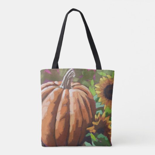 Herbst, kürbisstabile Leinwand Tote Tasche. Tasche (Rückseite)