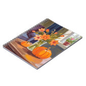 Herbst-Kürbisstrauß | Orange Blumen Herbst Notizblock (Linke Seite)