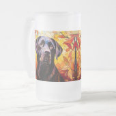 Herbst Labrador Retriever Moderner Hundewelpen Mattglas Bierglas (Vorderseite Links)