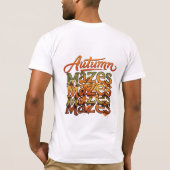 Herbst-Labyrinth-Typografie-Blatt-Design T-Shirt (Rückseite)