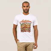 Herbst-Labyrinth-Typografie-Blatt-Design T-Shirt (Vorne ganz)