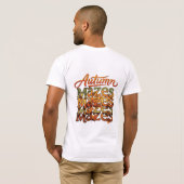 Herbst-Labyrinth-Typografie-Blatt-Design T-Shirt (Schwarz voll)
