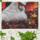 Herbst Lady Kitchen Handtuch - Malerei Art (Gefaltet)