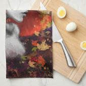 Herbst Lady Kitchen Handtuch - Malerei Art (Viertel Falte)
