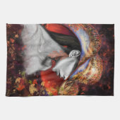 Herbst Lady Kitchen Handtuch - Malerei Art (Horizontal)