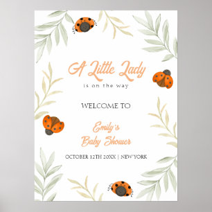 Herbst Ladybug Greenerity Baby Dusche Willkommen Poster