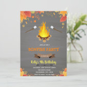 Herbst-Lagerfeuer-Camp-Themenparty Einladung (Stehend Vorderseite)