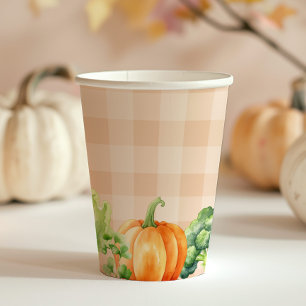 Herbst Landgewachsene Baby Pumpkin Farm Baby Dusch Pappbecher