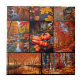 Herbst Landschaft Foto Collage Kunst Fliese (Vorderseite)